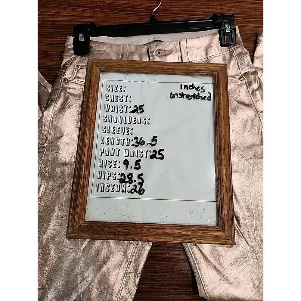 Unique Fidelity Denim Women's‎ 25 Gwen Skinny Jeans Size Rose Gold Foil